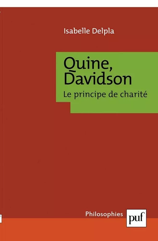 Quine, Davidson. Le principe de charité - Isabelle Delpla - Humensis