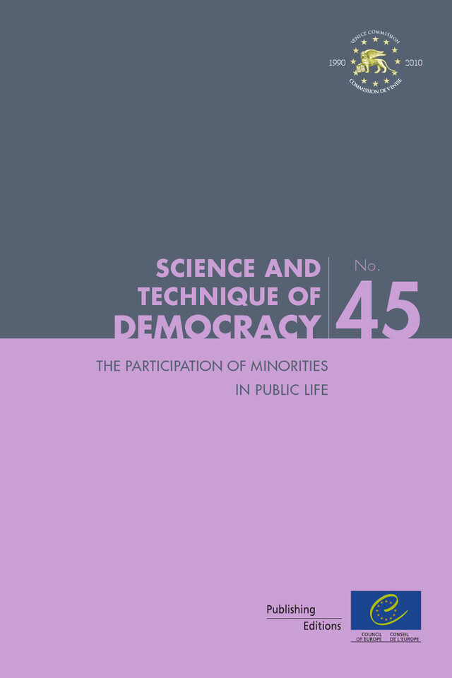 The participation of minorities in public life (Science and technique of democracy No. 45) -  Collectif - Conseil de l'Europe