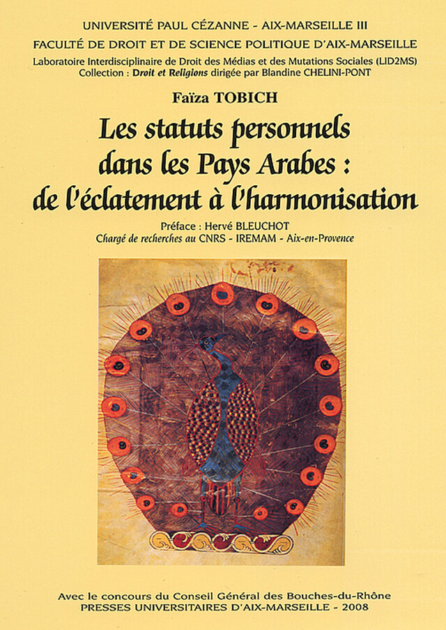 Les statuts personnels dans les pays arabes - Faïza Tobich - Presses universitaires d’Aix-Marseille