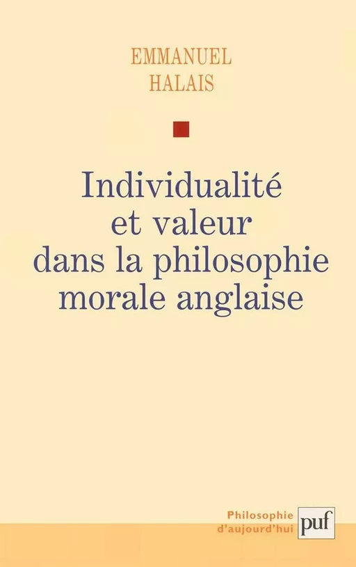 Individualité et valeur dans la philosophie morale anglaise - Emmanuel Halais - Humensis