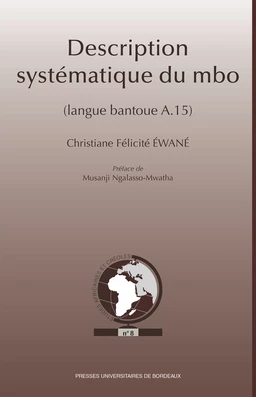 Description systématique du mbo (langue bantoue A.15)