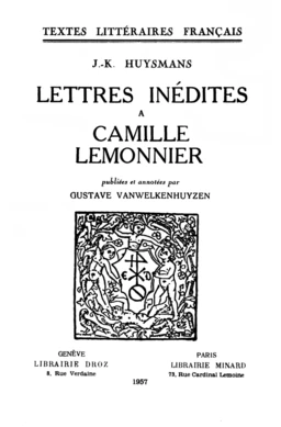 Lettres inédites à Camille Lemonnier