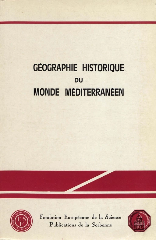 Géographie historique du monde méditerranéen -  - Éditions de la Sorbonne