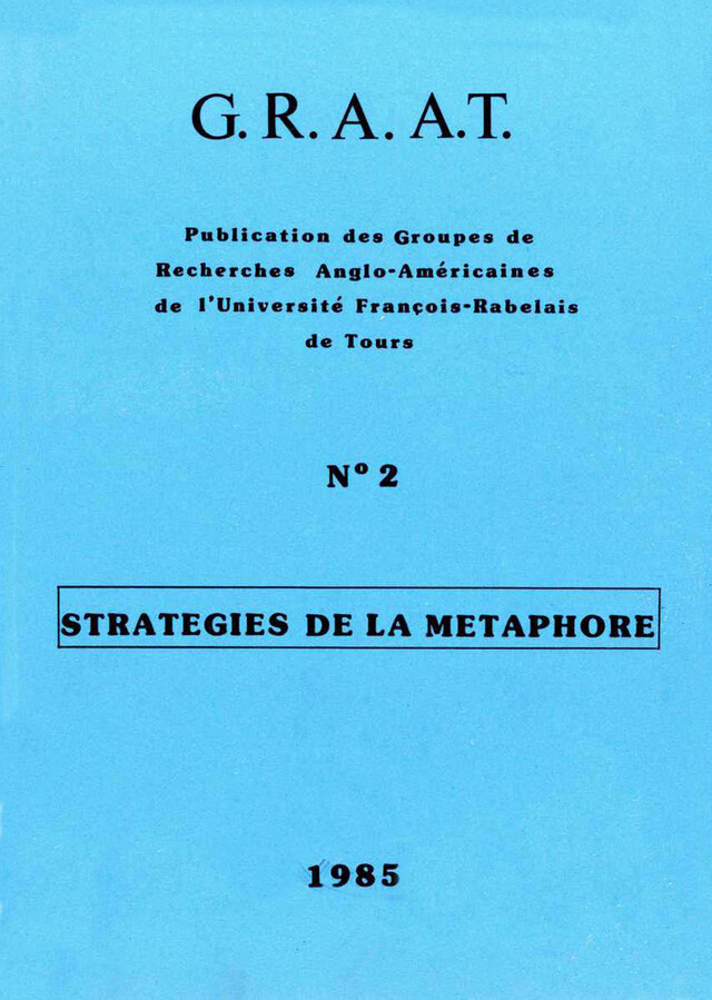 Stratégies de la métaphore -  - Presses universitaires François-Rabelais