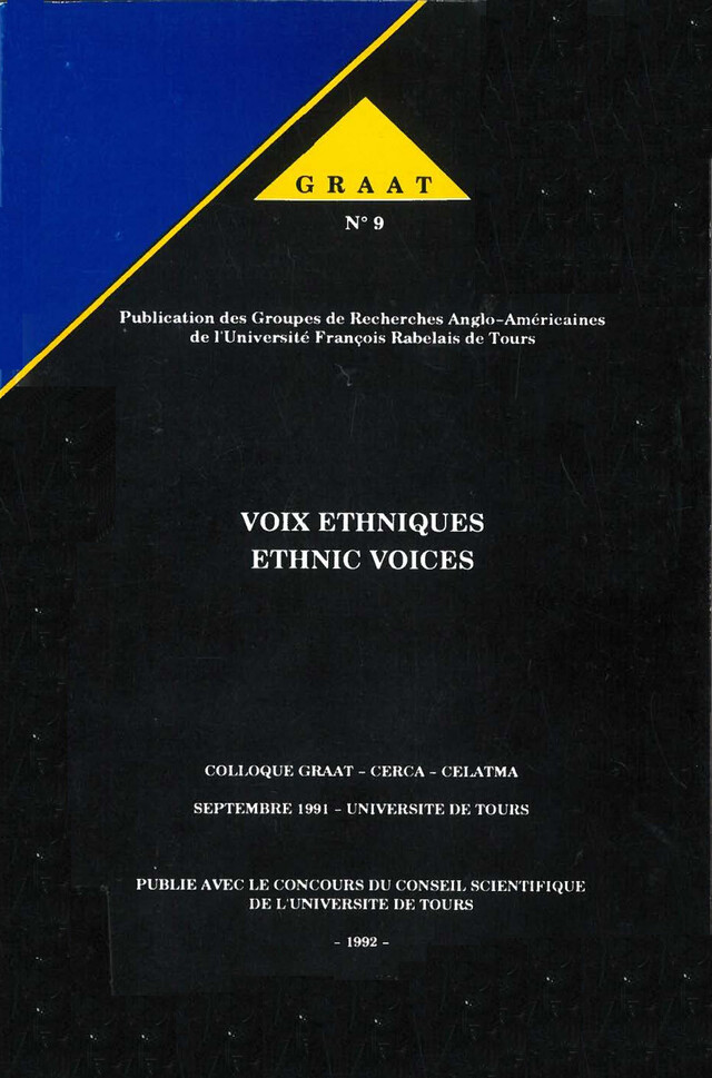 Voix éthniques, ethnic voices. Volume 1 -  - Presses universitaires François-Rabelais