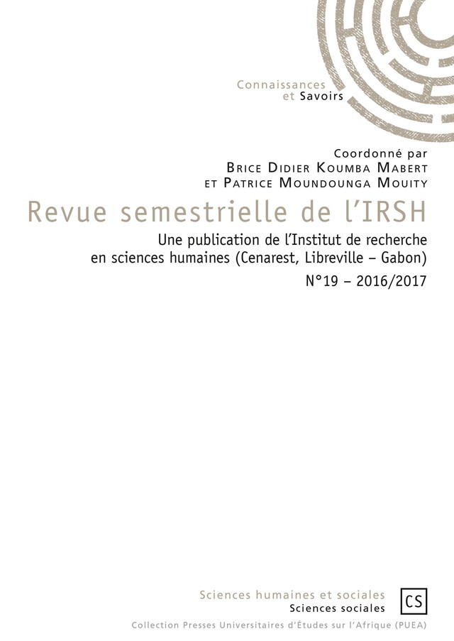 Revue semestrielle de l'IRSH - Brice Didier Koumba Mabert, Patrice Moundounga Mouity - Connaissances & Savoirs