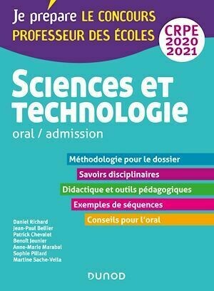 Sciences et technologie - Oral, admission - CRPE 2020-2021 - Collectif Collectif - Dunod