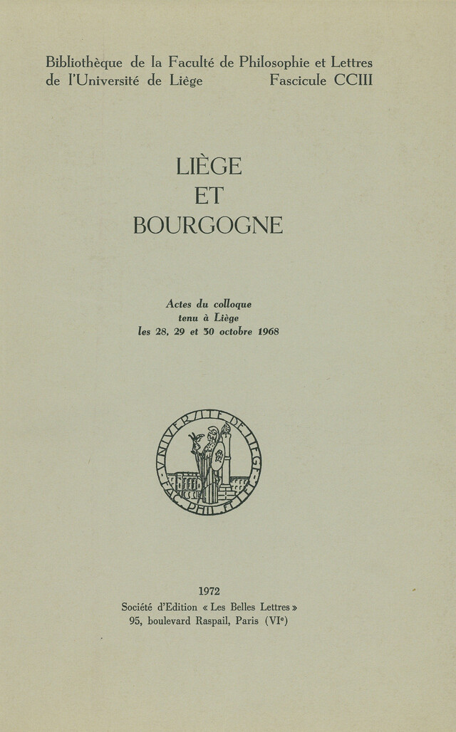 Liège et Bourgogne -  - Presses universitaires de Liège
