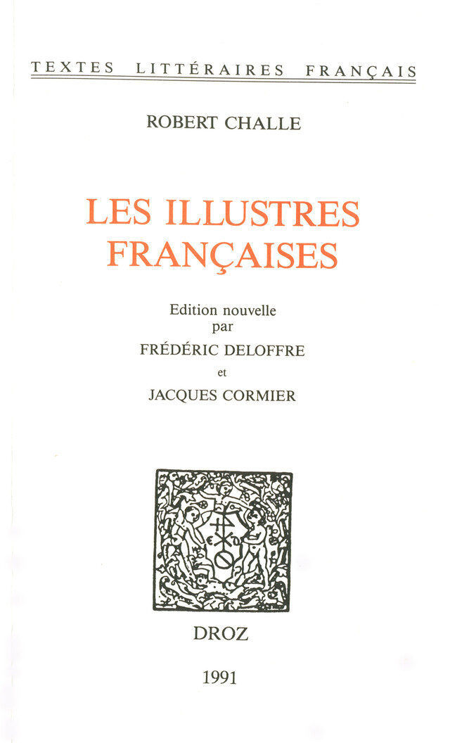 Les Illustres Françaises - Robert Challe - Librairie Droz