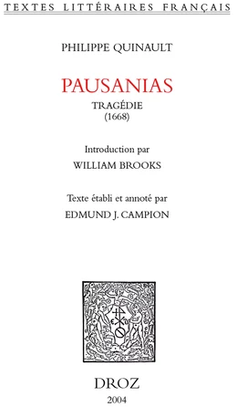 Pausanias : tragédie, 1668