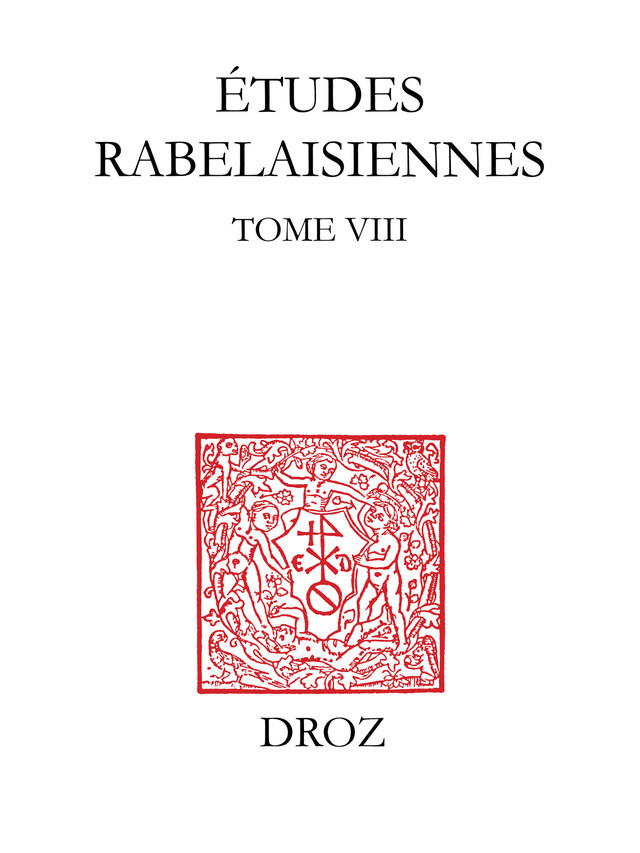 Etudes rabelaisiennes -  - Librairie Droz