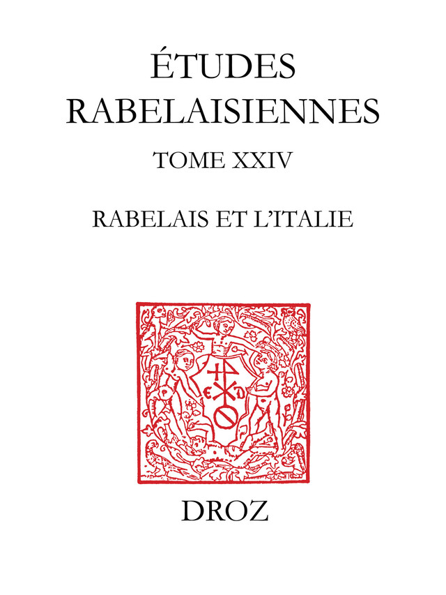 Rabelais et l’Italie - Richard Cooper - Librairie Droz