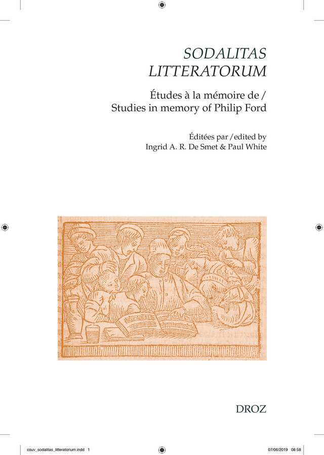 Sodalitas litteratorum: le compagnonnage littéraire néo-latin et français à laRenaissance -  - Librairie Droz