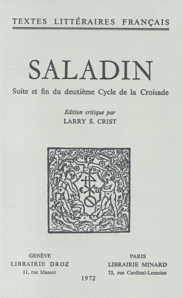 Saladin -  - Librairie Droz