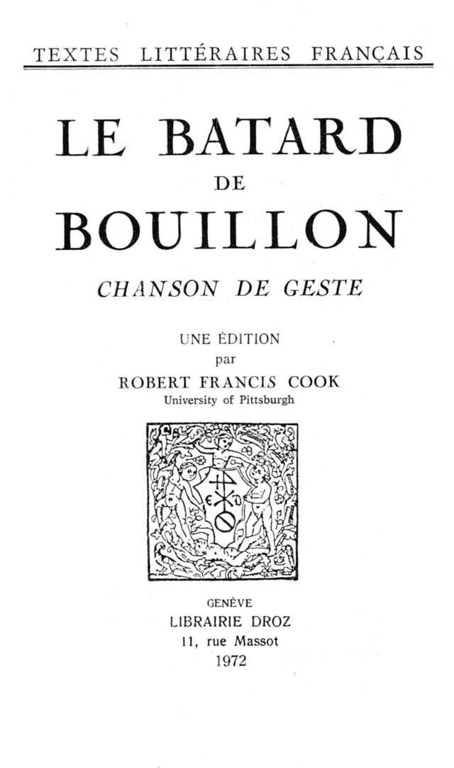 Le Bâtard de Bouillon -  - Librairie Droz
