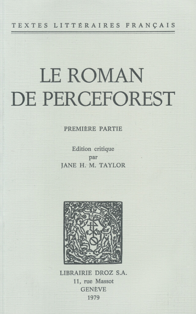 Le Roman de Perceforest -  - Librairie Droz