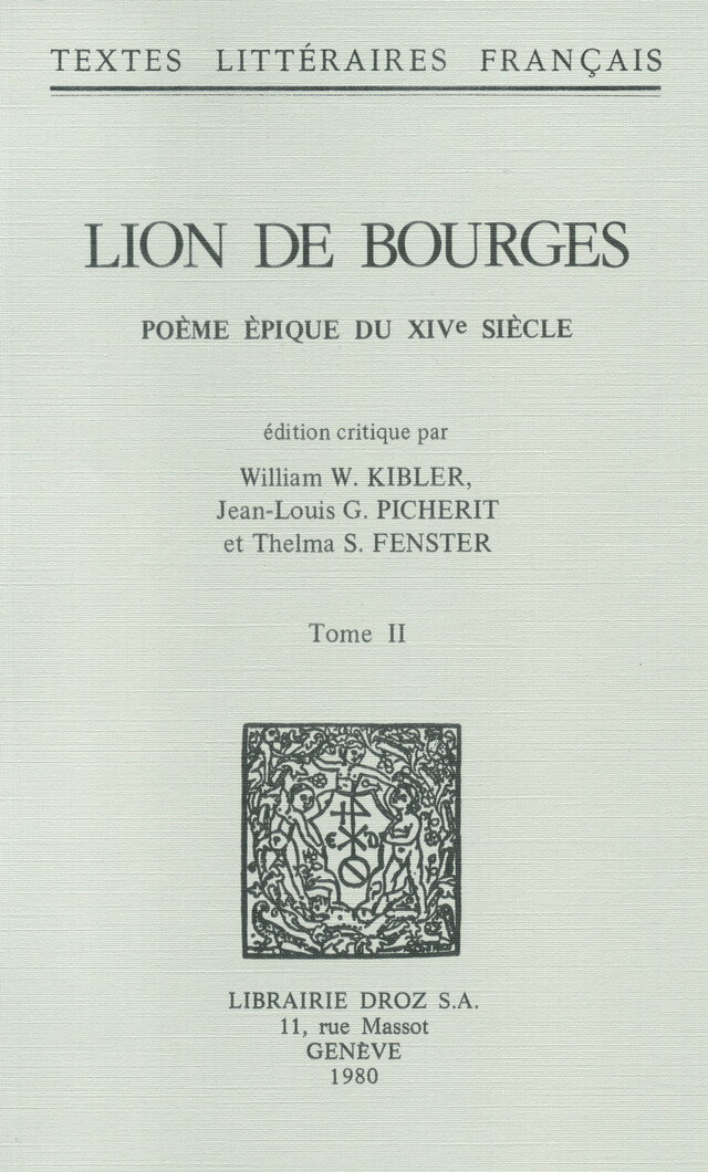 Lion de Bourges -  - Librairie Droz