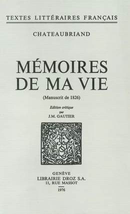 Mémoires de ma Vie