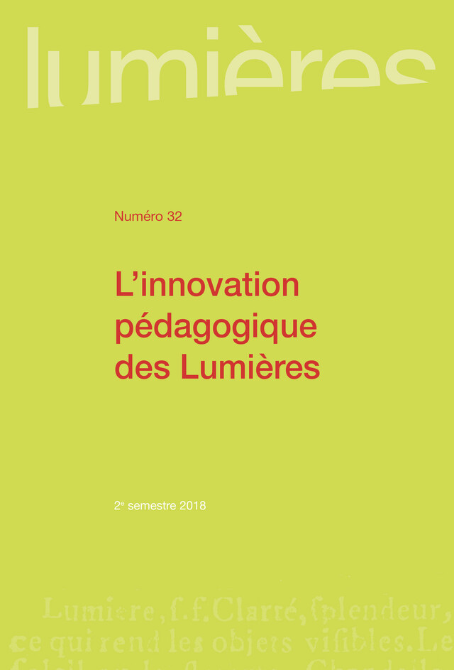 L'innovation pédagogique des Lumières -  - Presses universitaires de Bordeaux