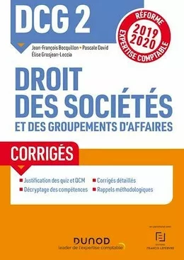 DCG 2 Droit des sociétés et des groupements d'affaires - Corrigés