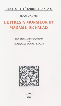 Lettres à Monsieur et Madame de Falai