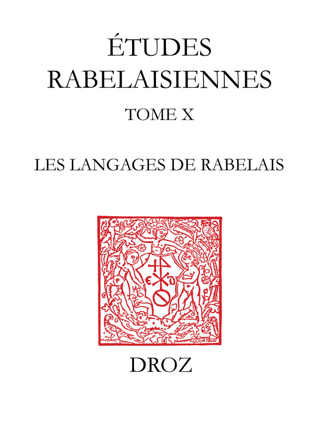 Les Langages de Rabelais - François Rigolot - Librairie Droz