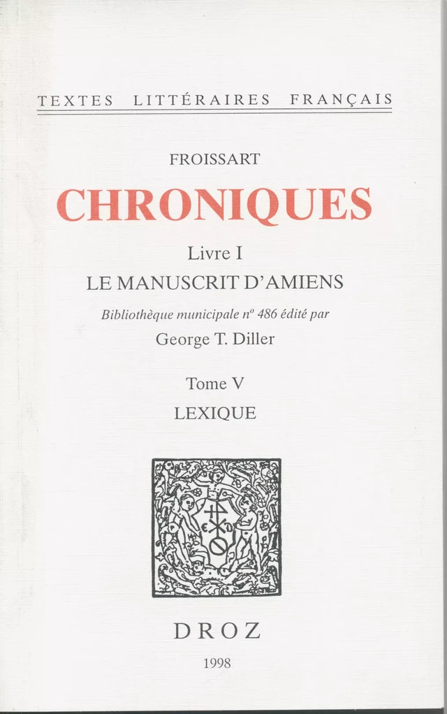 Chroniques - Jean Froissart - Librairie Droz