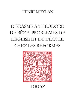D’Erasme à Théodore de Bèze