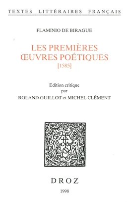 Les premières Œuvres poétiques : 1585