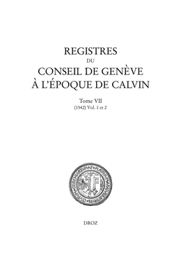 Registres du Conseil de Genève à l'époque de Calvin