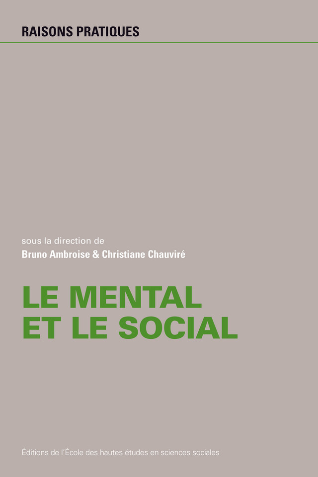 Le mental et le social -  - Éditions de l’École des hautes études en sciences sociales