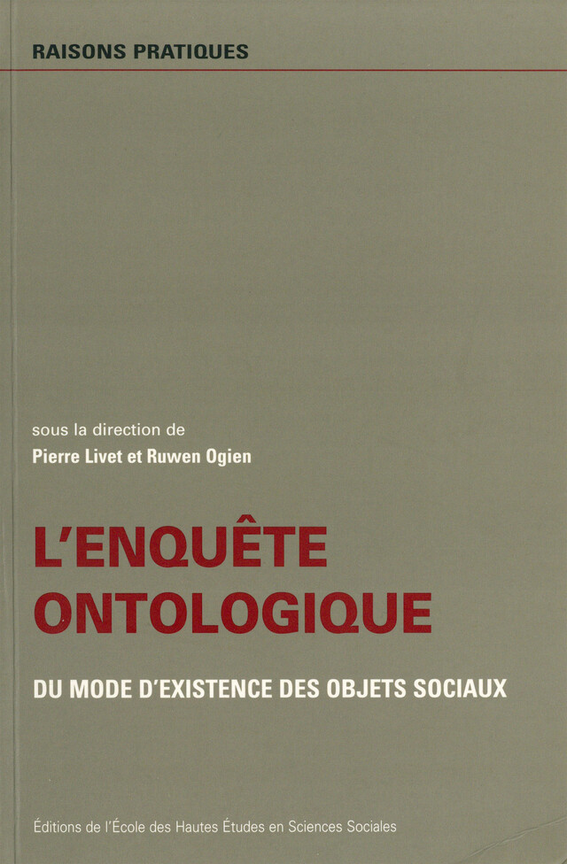 L’enquête ontologique -  - Éditions de l’École des hautes études en sciences sociales