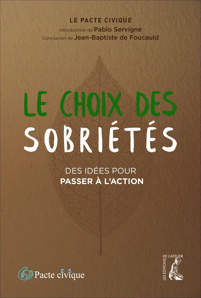 Le choix des sobriétés - Pacte Civique - Éditions de l'Atelier