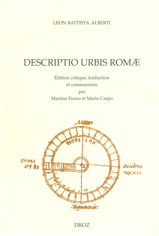 Descriptio urbis Romae - Leon Battista Alberti, Mario Carpo, Martine Furno - Librairie Droz