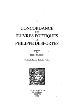 Concordance des oeuvres poétiques de Philippe Desportes. CD-ROM (uniquement pour PC et compatibles IBM)