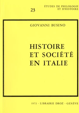 Histoire et société en Italie