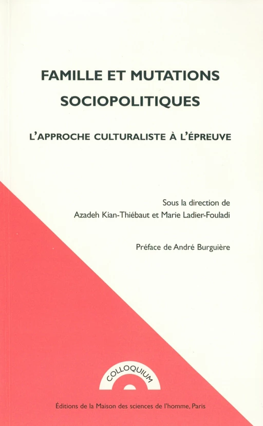 Famille et mutations sociopolitiques -  - Éditions de la Maison des sciences de l’homme