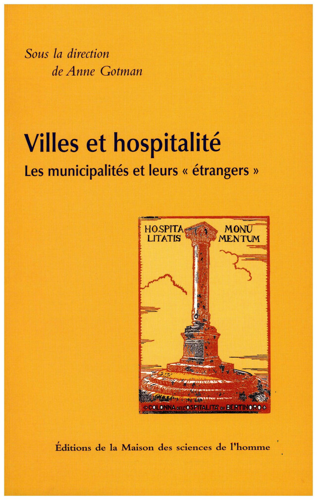 Villes et hospitalité -  - Éditions de la Maison des sciences de l’homme