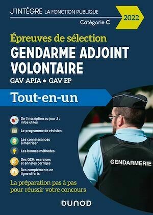 Epreuves de sélection Gendarme adjoint volontaire 2022 - Benoît Priet, Corinne Pelletier, Fabrice de Donno, Rémy Plisson - Dunod