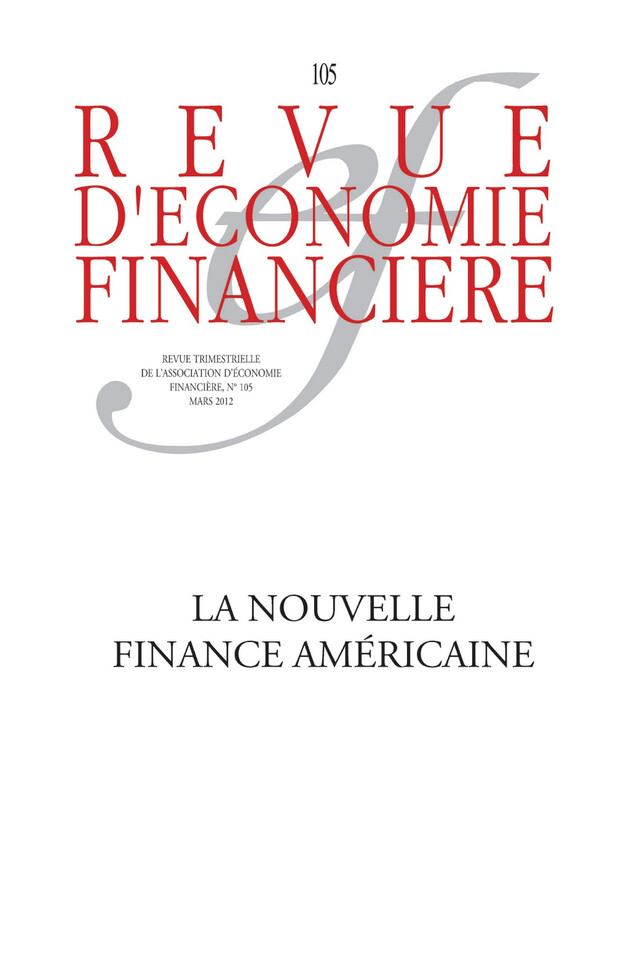 La nouvelle finance américaine - Ouvrage Collectif - Association d'économie financière