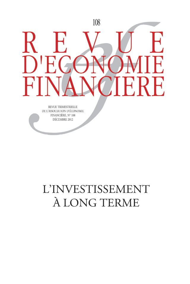 L'investissement à long terme - Ouvrage Collectif - Association d'économie financière