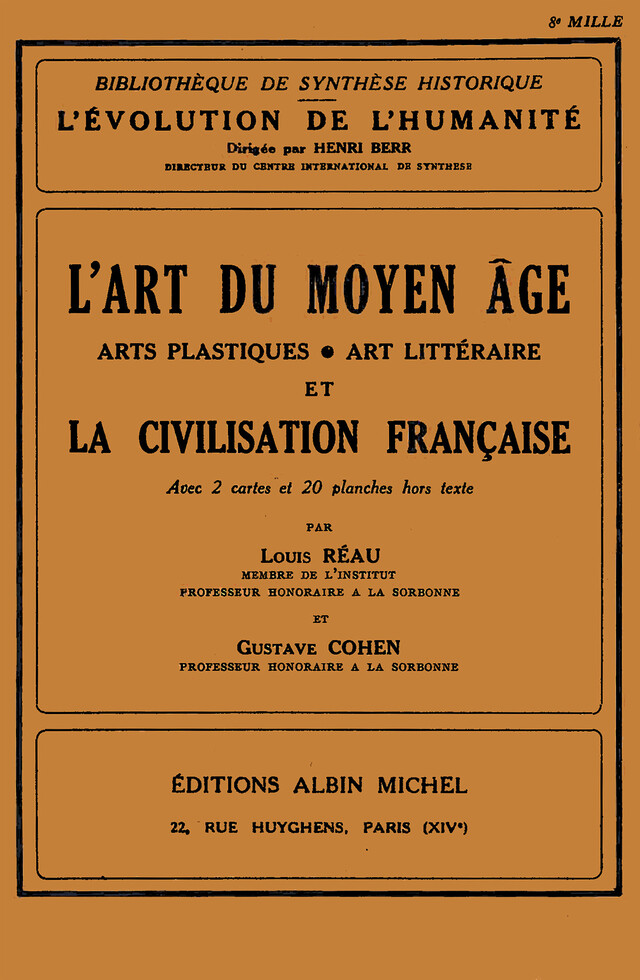 L'Art du Moyen Âge et la civilisation française - Gustave Cohen, Louis Réau - Albin Michel