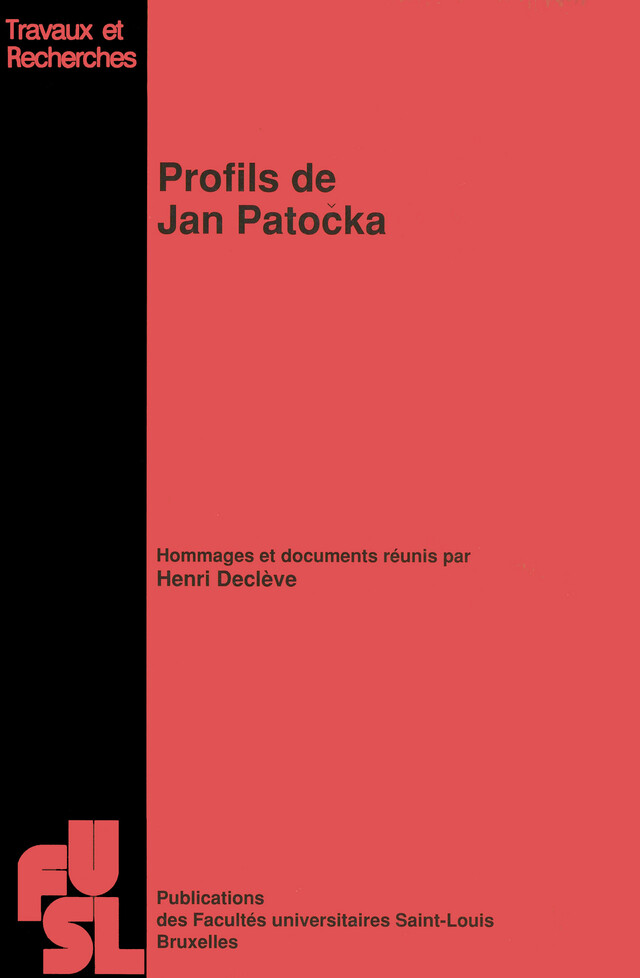 Profils de Jan Patočka -  - Presses de l’Université Saint-Louis