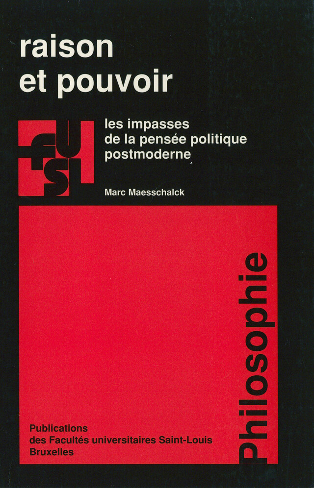 Raison et pouvoir - Marc Maesschalck - Presses de l’Université Saint-Louis