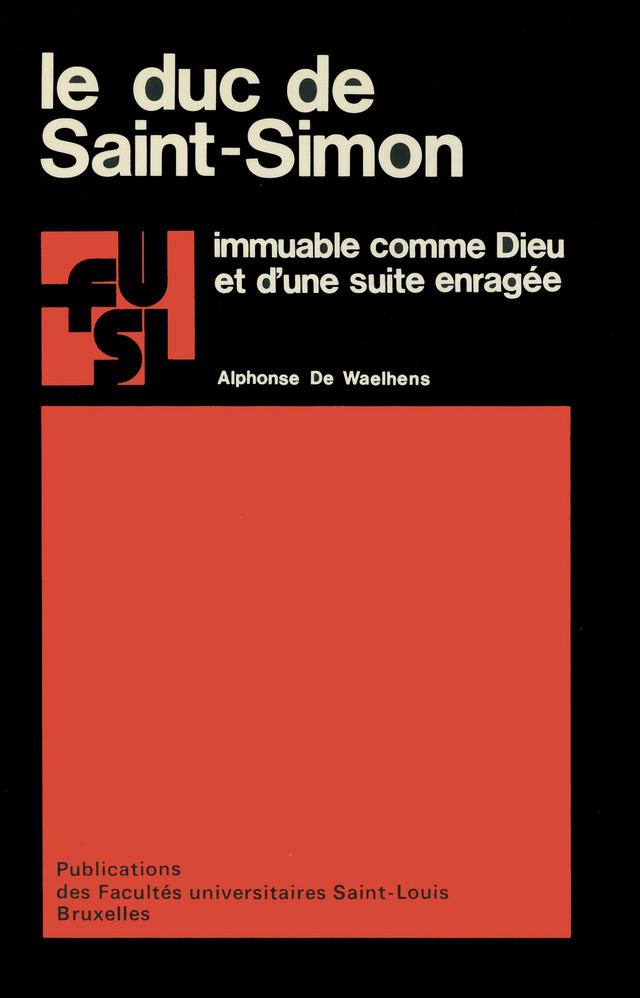Le duc de Saint-Simon - Alphonse de Waelhens - Presses de l’Université Saint-Louis