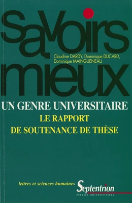 Un genre universitaire : le rapport de soutenance de thèse