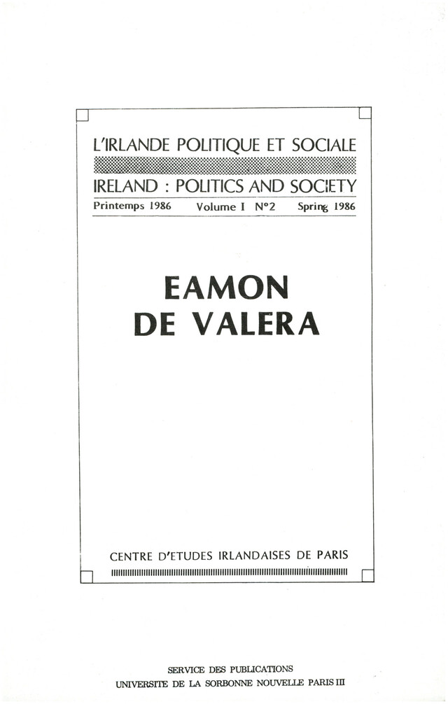 Eamon de Valera -  - Presses Sorbonne Nouvelle via OpenEdition