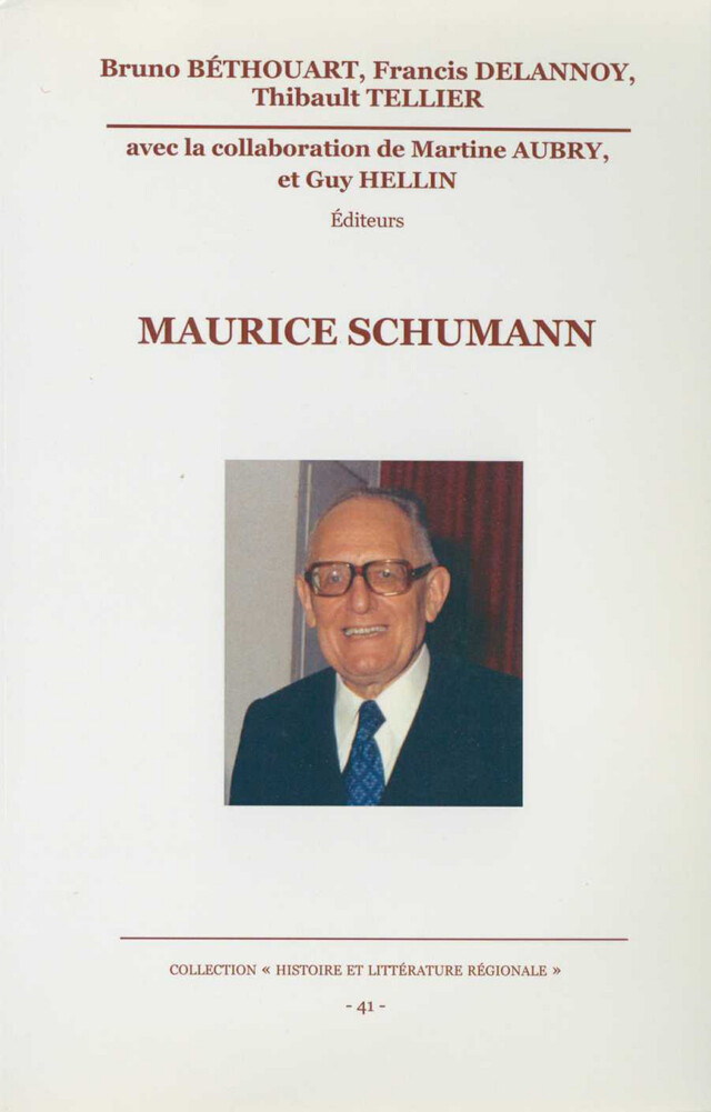 Maurice Schumann -  - Publications de l’Institut de recherches historiques du Septentrion