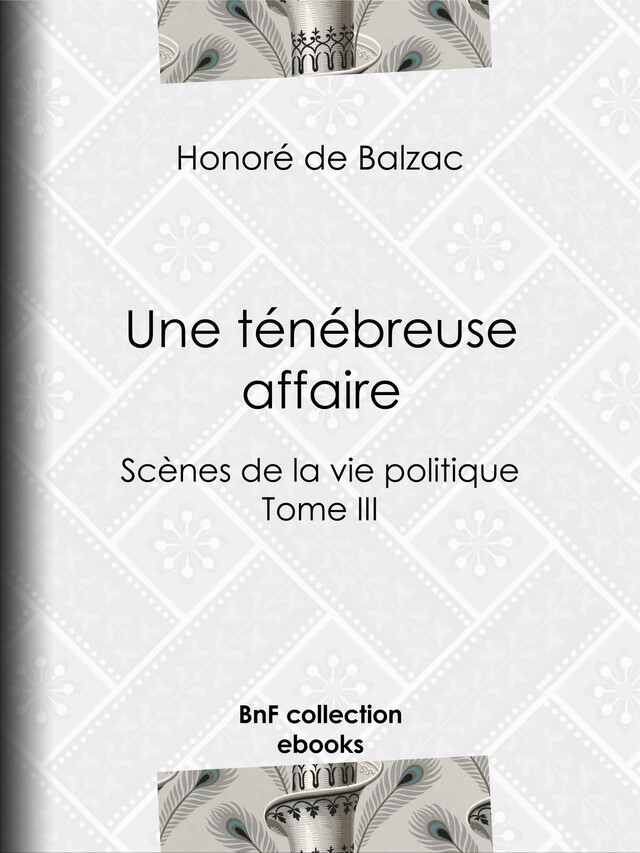 Une ténébreuse affaire - Honoré de Balzac - BnF collection ebooks