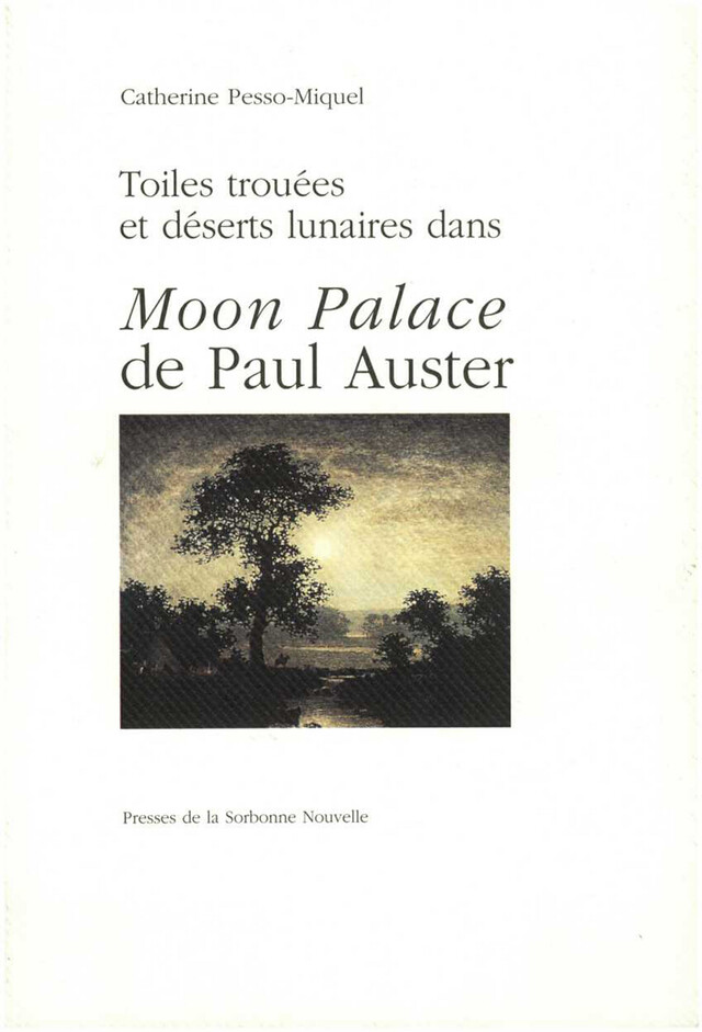 Toiles trouées et déserts lunaires dans Moon Palace de Paul Auster - Catherine Pesso-Miquel - Presses Sorbonne Nouvelle via OpenEdition